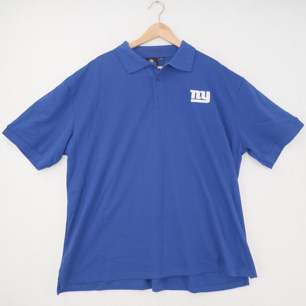 NFL New York Giants Blue Polo Shirt Men's Large Short Sleeve NEW
